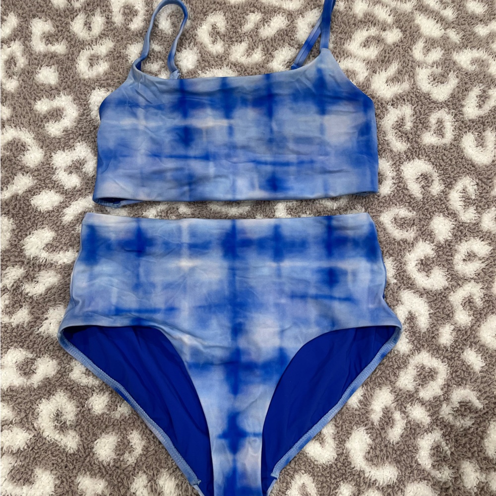 Athleta Blue and White Swimwear